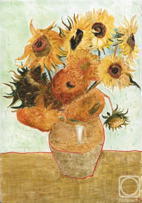 Goncharova Katherina. Copy Van Gog's "Sunflowers"