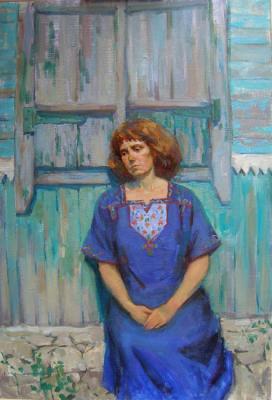 A Portrait in a Blue Dress