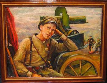 Portrait of soldier Red Army. Kyrzanov Evgeny