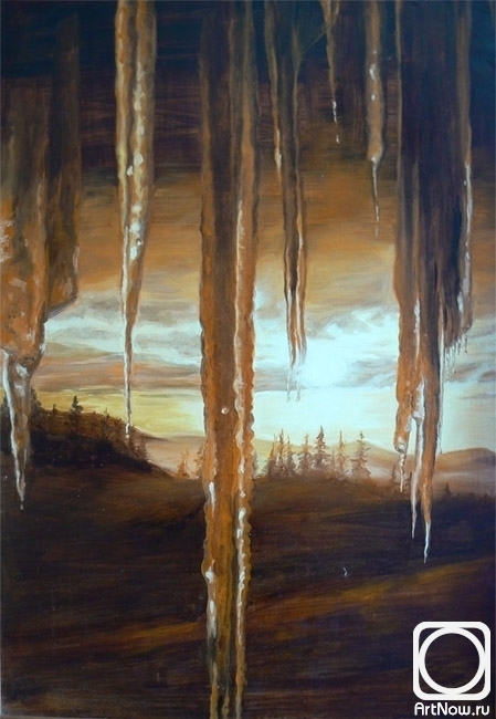 Stebleva Alla. Sunset and icicles