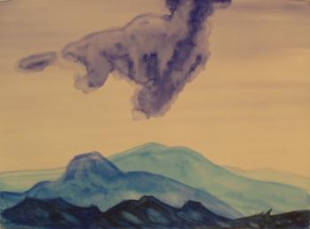 Copy 139 (landscape with mountains and clouds). Lukaneva Larissa