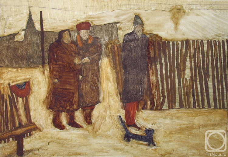 Картина. Юдаев-Рачей Юрий. Деревенская проза (эскиз композиции)