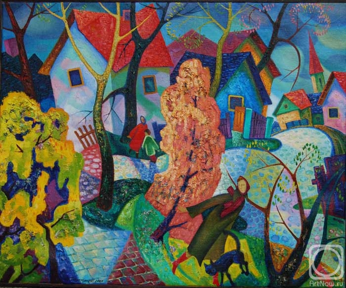 Картина маслом на холсте. Чернявский Михаил. Вид из окна