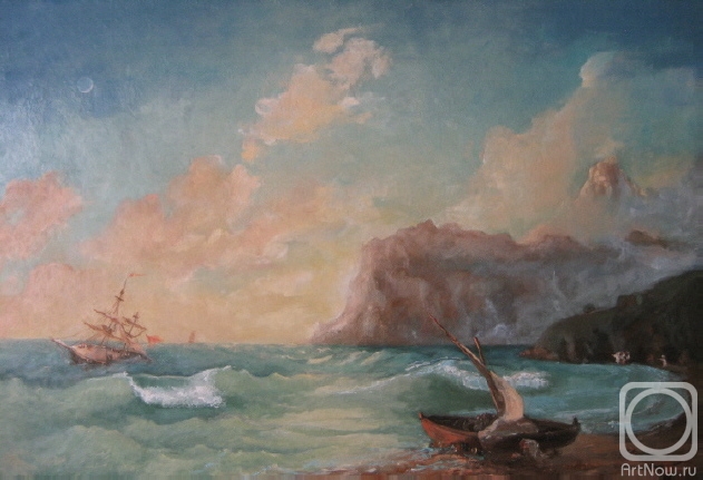 Rogov Vitaly. Sea. Koktebel (copy from the reproduction of Aivazovsky I. K.)