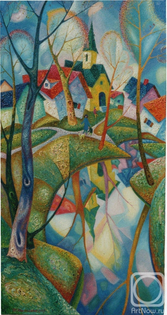 Картина маслом на холсте. Чернявский Михаил. Ручей