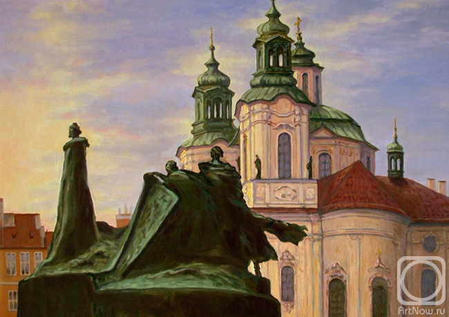 Zrazhevsky Arkady. Prague. A Jan Gus monument