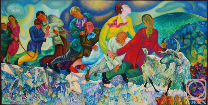 Картина маслом на холсте. Чернявский Михаил. Слепые