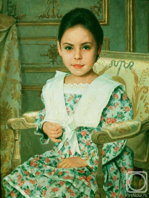 Razzhivin Igor. Children's portrait in an armchair