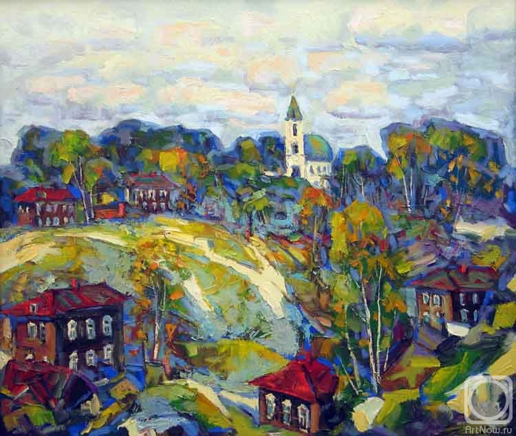 Картина маслом на холсте. Кнэхт Александр. Дождливо в Томске что-то нынче