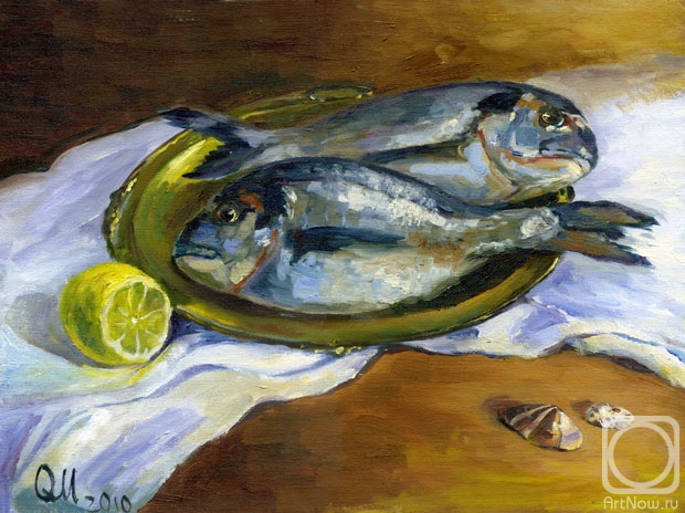 Malancheva Olga. Still life with fish