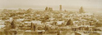 Panorama of the old city of Bukhara