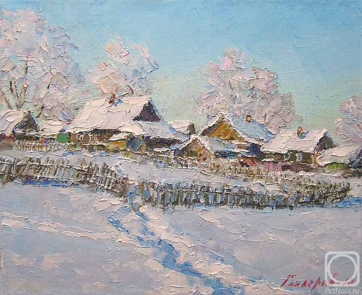 Gaiderov Michail. Winter. Village (etude)
