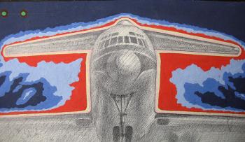 Esquisse for the Mural / Banquet Hall "Night Flight" (cockpit, detail)