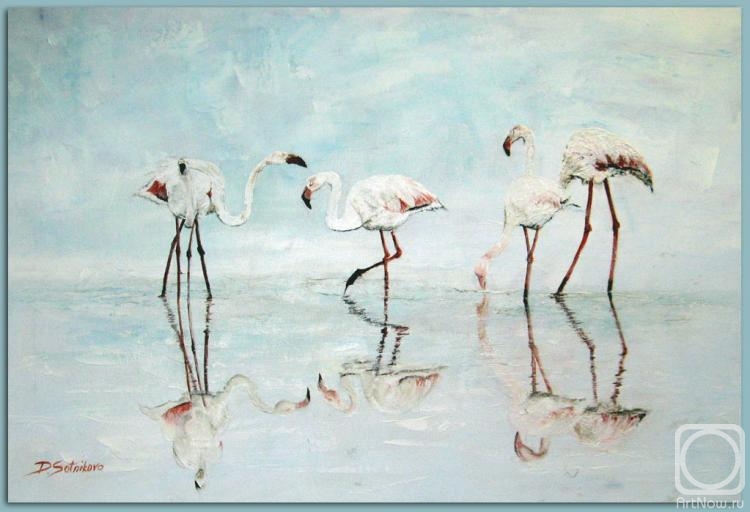 Картина. Сотникова Диана. Фламинго