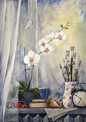 still-life with orchid