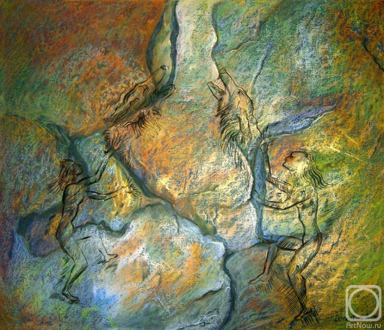 Картина. Дементьев Александр. Оборотни-койоты (Наскальная живопись 1)