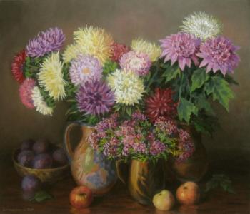 Asters and chrysanthemums