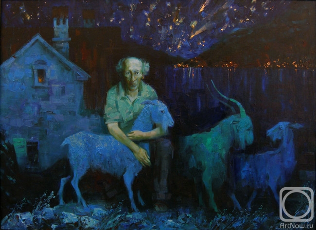 Картина маслом на холсте. Колобова Маргарита. Ночь в Горном Столиве