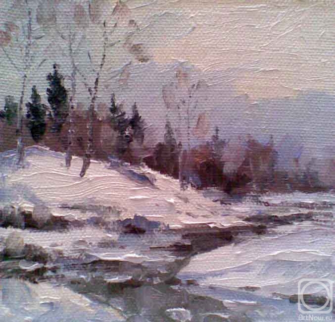 Картина маслом на холсте. Кнэхт Александр. Предрождественская тишина