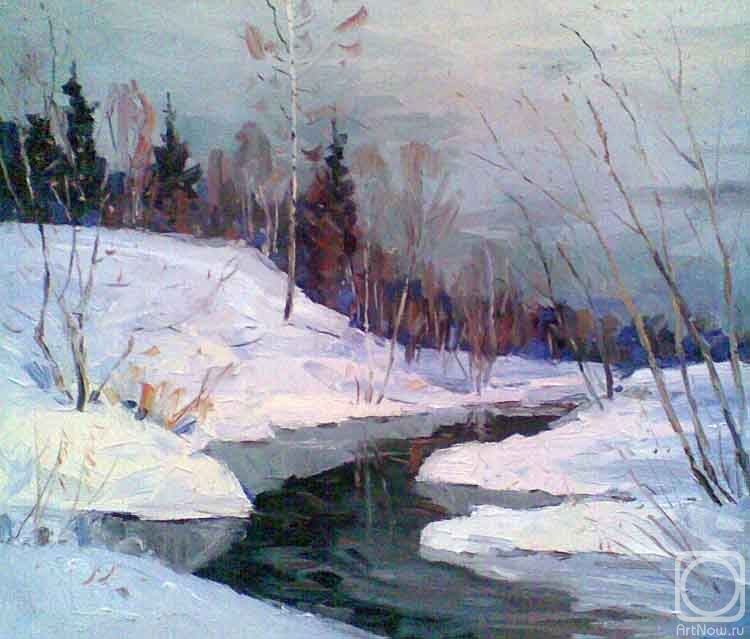 Картина маслом на холсте. Кнэхт Александр. У речки печальной