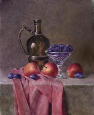 Still life with plums. Nikolaeva Elena