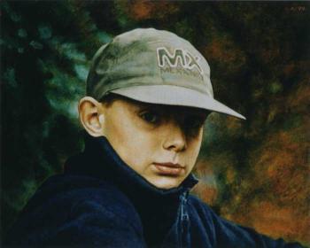 Portrait of a boy in a baseball cap. Gafarov Artur