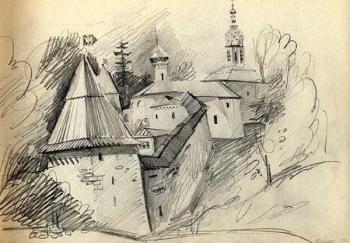 Pechora, sketch 1 (Pskov-Caves Monastery) (). Gerasimov Vladimir