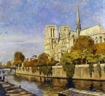 Paris. Notre Dame in autumn. Lapovok Vladimir
