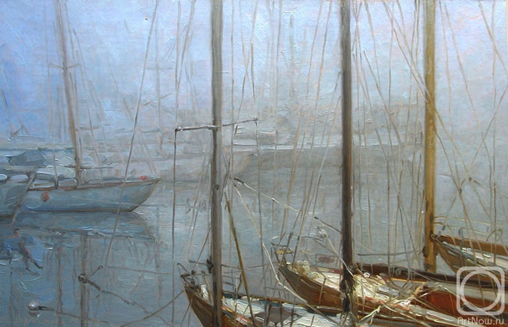 Podgaevskaya Marina. Yachts in the fog