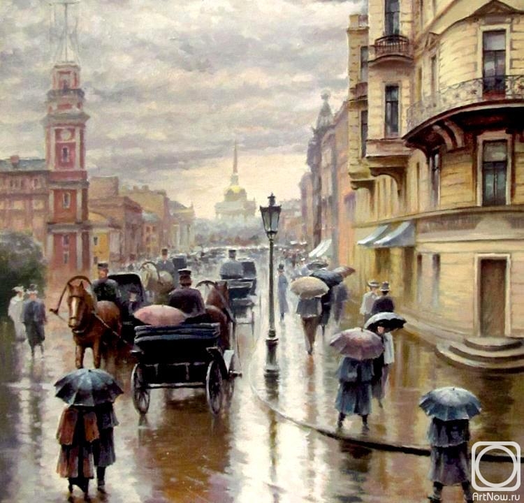 Bortsov Sergey. On Nevsky or Brought by Rain"... (fragment)