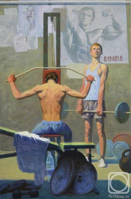 Картина маслом на холсте. Уткин Евгений. Атлеты