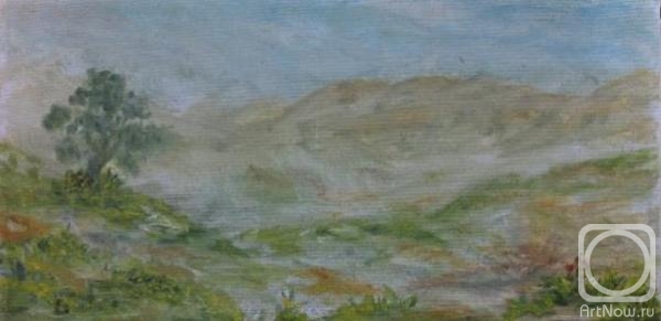 Картина маслом на холсте. Бекман Рита. Пыльная буря в Галилейских горах