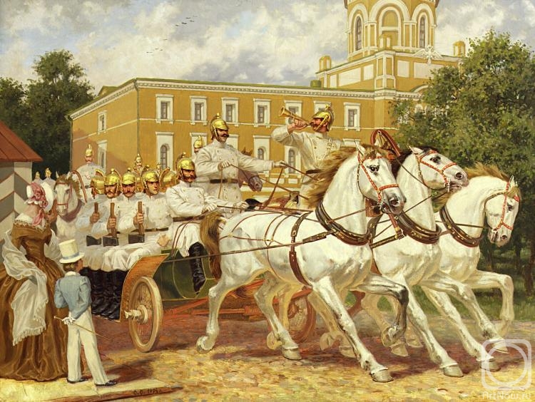 Efoshkin Sergey. Well done. Departure of the fire brigade in the 40s of the XIX century