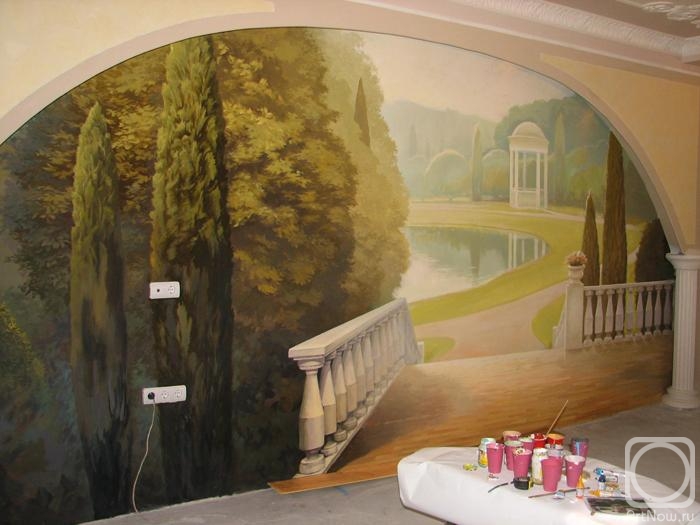 Bortsov Sergey. Wall painting, English park