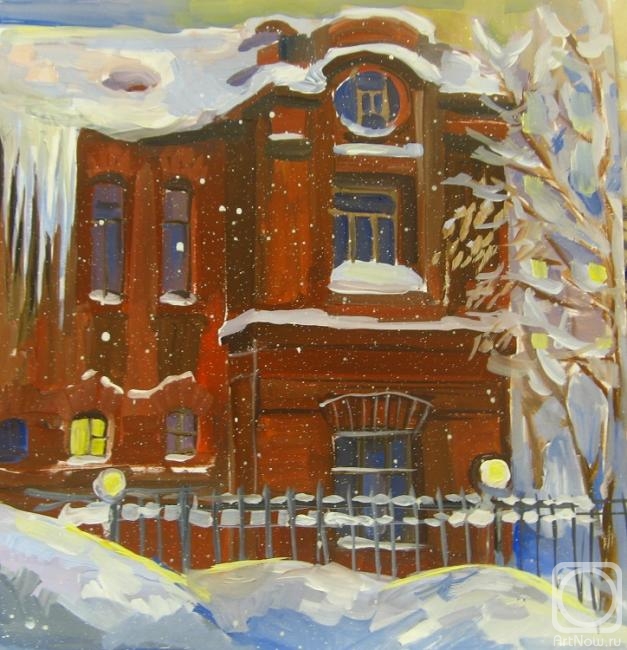 Kruppa Natalia. Theatre Institute. Snow. Evening light