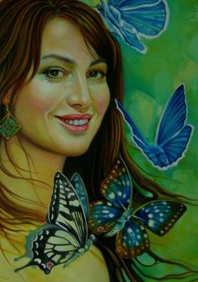 woman and butterflies. Kharabadze Teimuraz