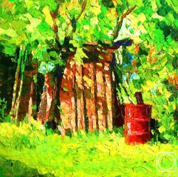 Rudnik Mihkail. Landscape with a barrel