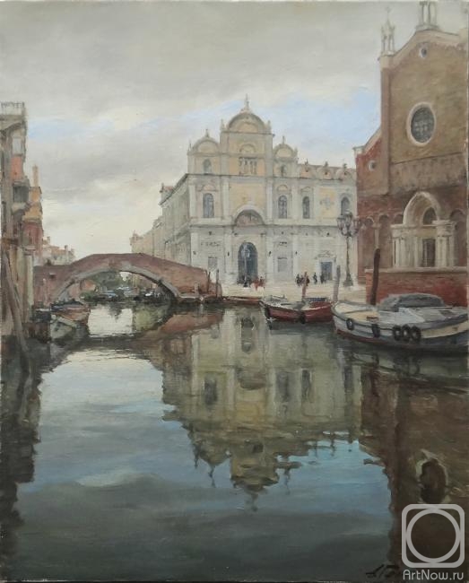 Galimov Azat. Venice in winter. Reflections on the Rio dei Mendicanti. Castello