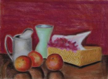 604 Still life with pomegranates and white milkman. Lukaneva Larissa
