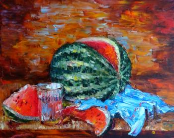 watermelon and glass (). Razumova Svetlana