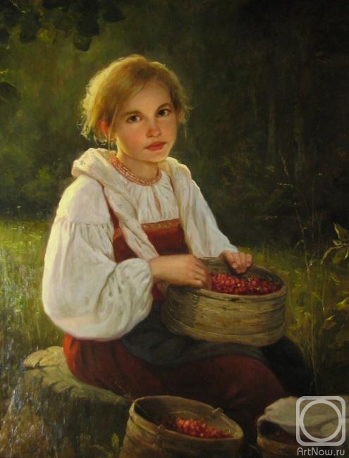 Картина маслом на холсте. Шишкин Андрей. По ягоды