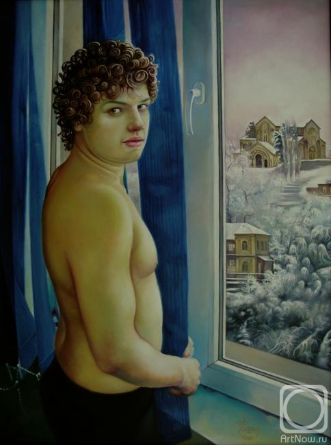 Картина маслом на холсте. Харабадзе Теимураз. Портрет сына Харабадзе Гиа