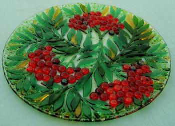 Glass dish for the holiday table, "August" fusing