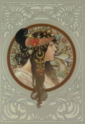 Byzantine brunette. Copy of A. Mucha