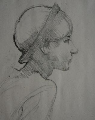Sonya in a hat (sketch)