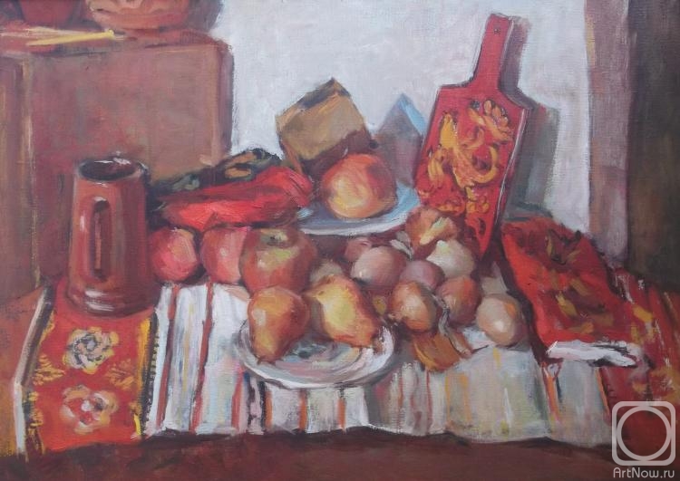 Картина маслом на холсте. Охрименко Екатерина. Красный натюрморт