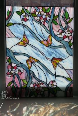 Stained glass window "Fluttering". Kuropteva Evgenia