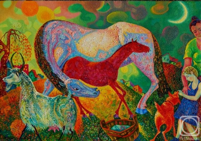 Картина маслом на холсте. Чернявский Михаил. Теплый вечер