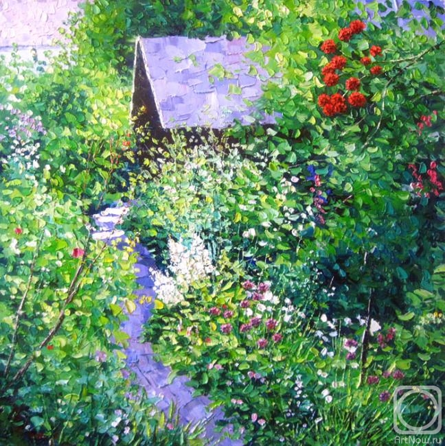 Картина маслом на холсте. Гавлин Евгений. Заросший сад