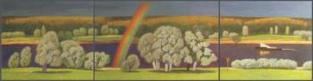 Landscape with rainbow (triptych)
